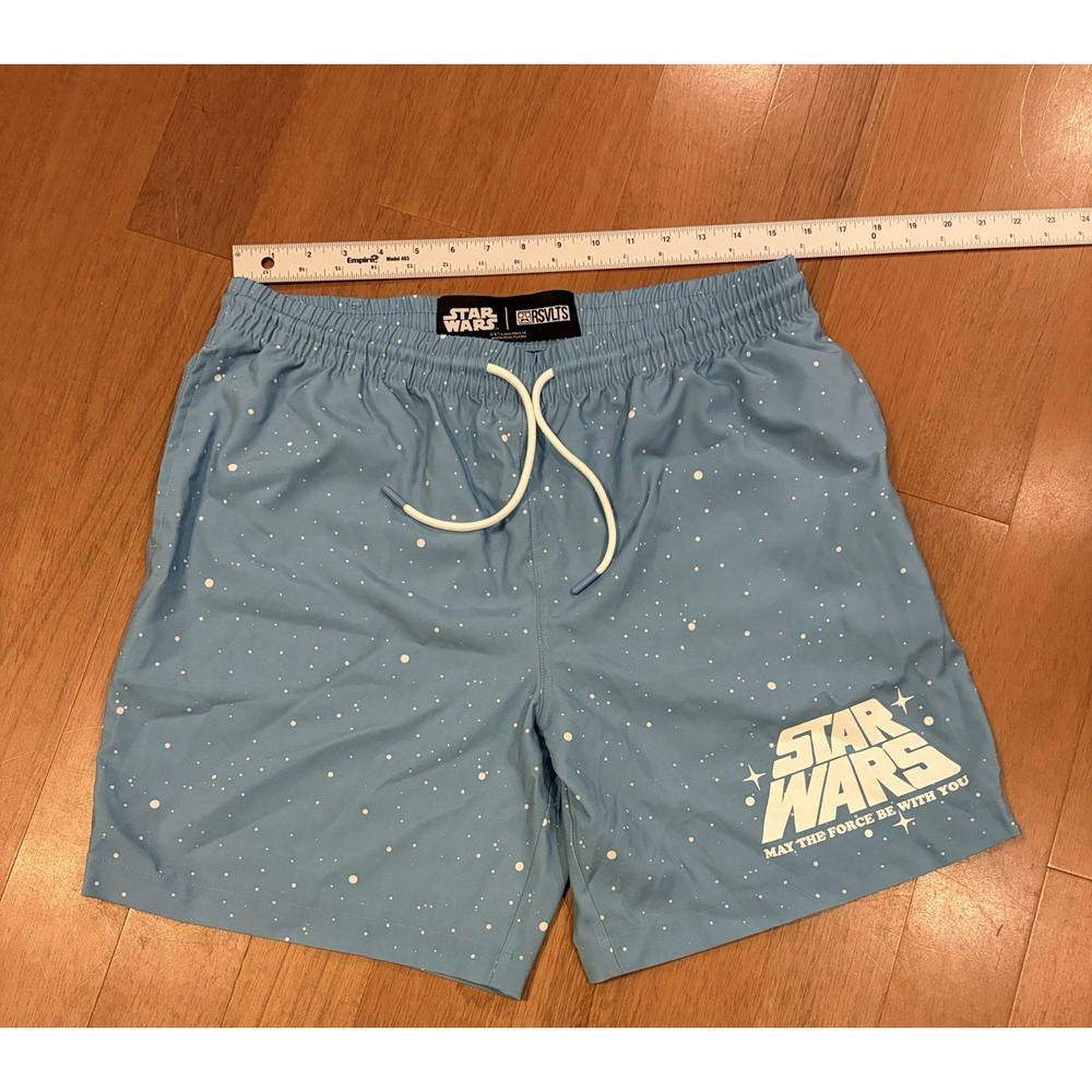 RSVLTS x Star Wars Collaboration Retro 77 Hybrid Swim Shorts Large AOP EUC Blue